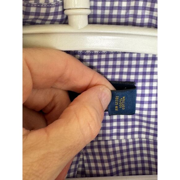 Polo Ralph Lauren Purple Gingham Button Down Shirt Classic Preppy XXL - Picture 4 of 7